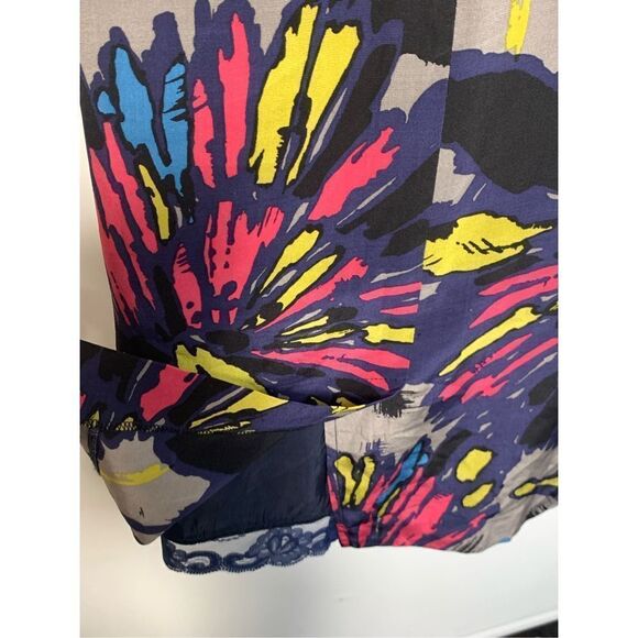 Trina Turk Women's Abstract Floral Silk Lined Sleeveless Dress Multicolor Small - Picture 7 of 8